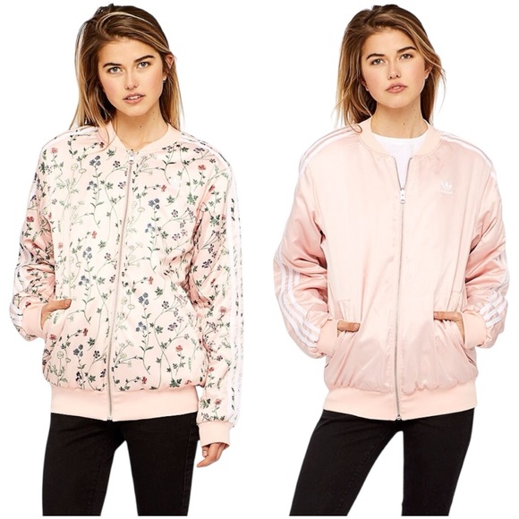 ADIDAS ORIGINALS REVERSIBLE FLORAL PRINT BOMBER JACKET SZ M - BNWT - Picture 2 of 7